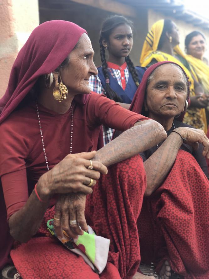 Tribal women talking about entrepreneurship in Jamnagar, India