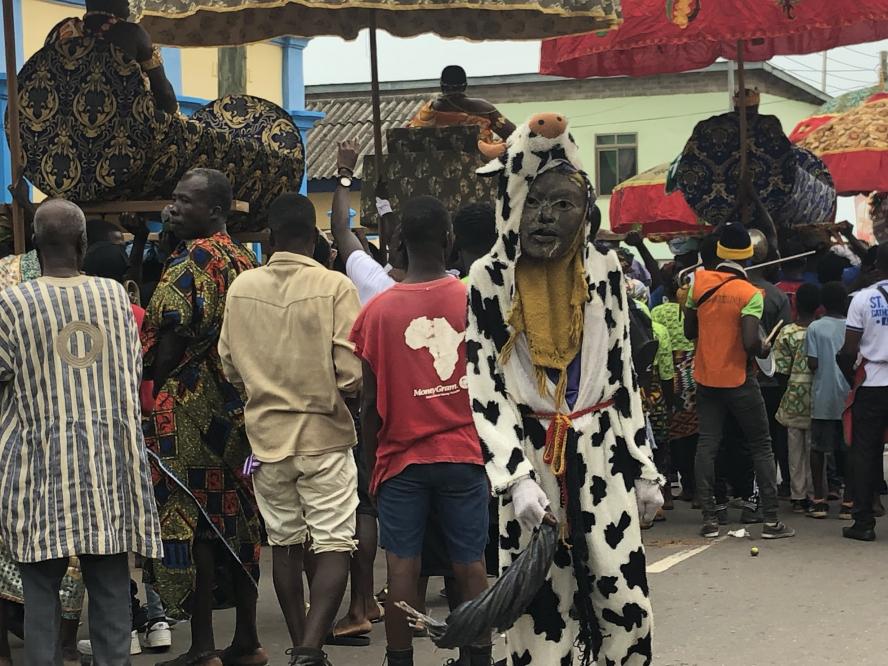 A festival celebrating local chiefs in a coastal Ghanaian town