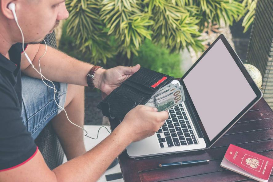 Laptop and passport