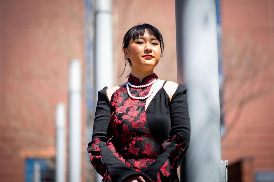 Fangruo (Ingrid) Zhou, F23 Ingrid Zhou, N23, poses for a portrait