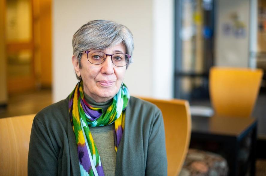 Sima Samar sits inside The Fletcher School