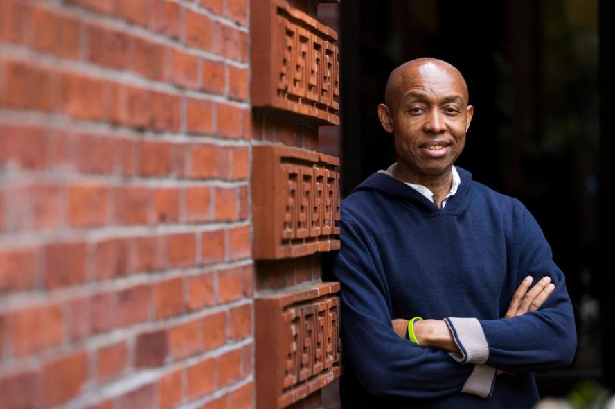 Chidi Odinkalu stands outside The Fletcher School