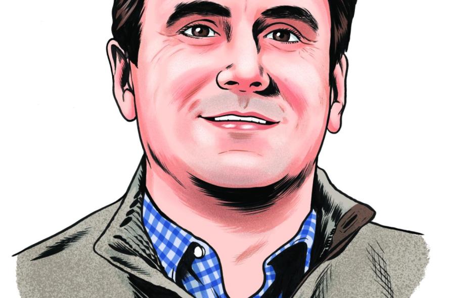 An illustrated portrait of Farshid Vahedifard 