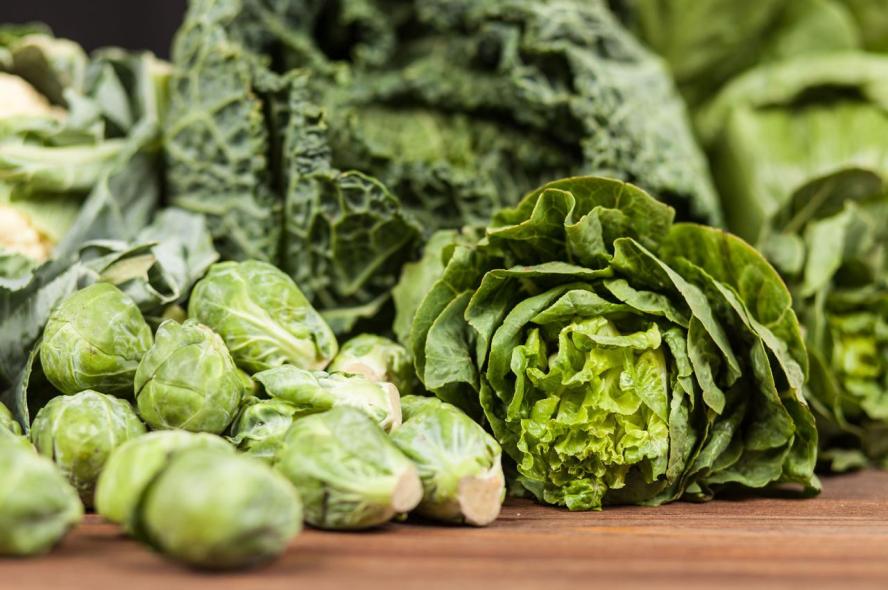 Brussels sprouts, kale, collard greens, and spinach
