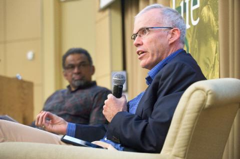 The Way to Save the Planet Bill McKibben and Julian Agyeman speaking at Tufts