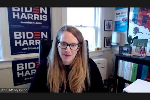 Biden’s Campaign Manager on Humanity and Healing a Nation Jennifer O'Malley Dillon, J98, campaign manager of Joe Biden's winning presidential campaign