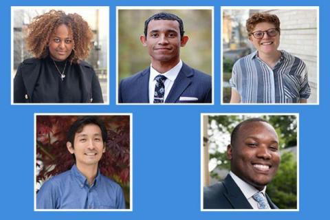 Five of the recipients of the 2021 Tufts Presidential Award for Civic Life 