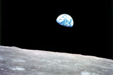 The Earth is seen from the moon in a photo from NASA. The nonprofit Future Frontiers Institute is partnering with NASA and aims to create a sustainable outpost on the moon that is devoted to learning.
