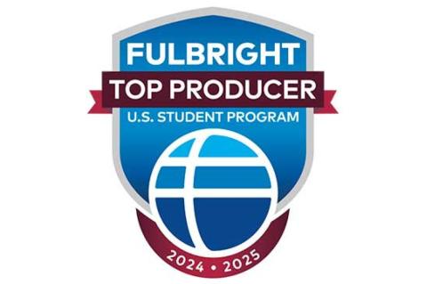 an icon indicating Tufts University as a top producer of Fulbright winners in 2024-25