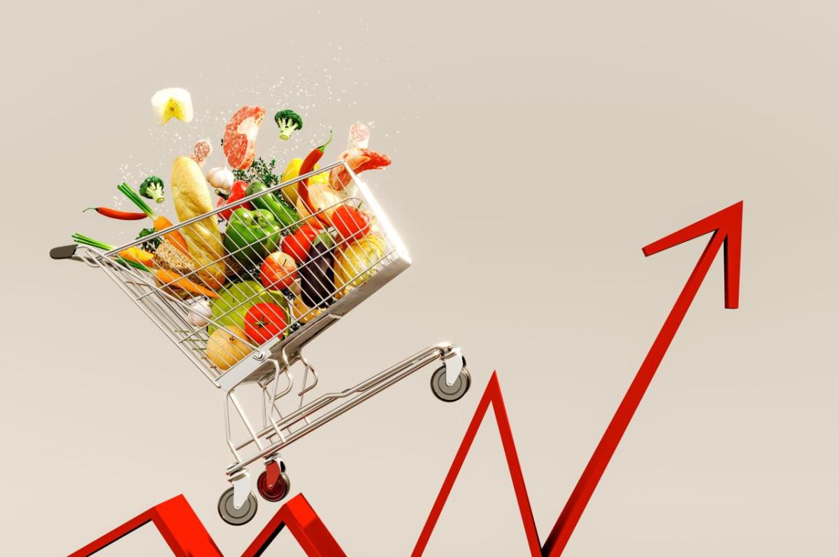Global Study Finds Healthy Eating Got Pricier in the Pandemic Grocery cart going up spiking red line