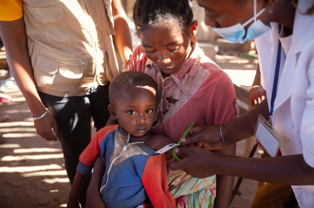 a boy in Madagascar receives a malnutrition treatment 
